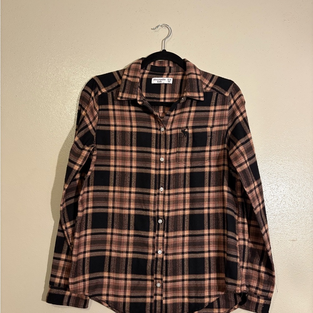 Abercrombie Kids Black and Brown Casual Button Down Shirt